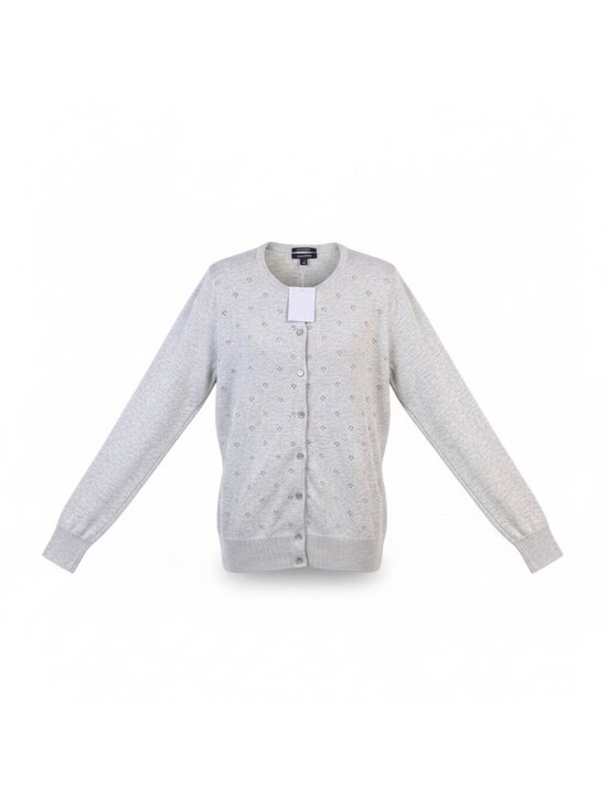 Lands' End Sweaters - Lands End Gray Womens Cardigan With Eyelet Design Size M 10-12